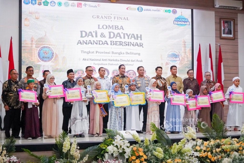 Sinergi Cegah Narkoba, PT TIMAH Tbk Edukasi Anti Narkoba Lewat Lomba Da’i dan Da’iyah Ananda Bersinar. (Foto: doc. Humas PT Timah Tbk)