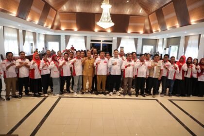 Gubernur Babel, Hidayat Arsani menghadiri kegiatan silaturahmi Bimtek Pemutakhiran Data Keanggotaan, sekaligus Konsolidasi DPP ABPEDNAS bersama DPD dan DPC ABPEDNAS se-Babel. (Foto: doc. Humas Diskominfo Babel)