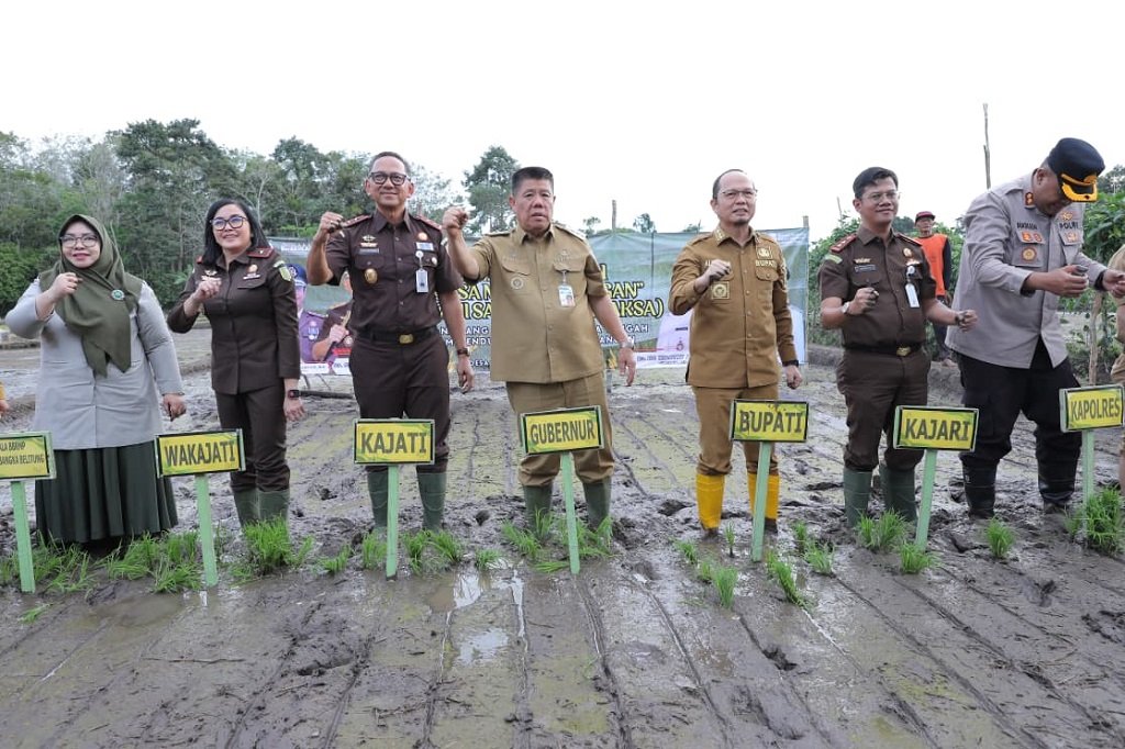 Program Desa Adhyaksa 2026 Dimulai, Gubernur Babel Hidayat Arsani Pimpin Penanaman Padi. (Foto: doc. Humas Diskominfo Babel)