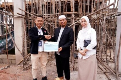 PT TIMAH Tbk Bantu Pembangunan Asrama Santri Pondok Pesantren Tahfidzul Qur’an Al-Mansyur di Kabupaten Bangka.(Foto: doc. Humas PT Timah Tbk)