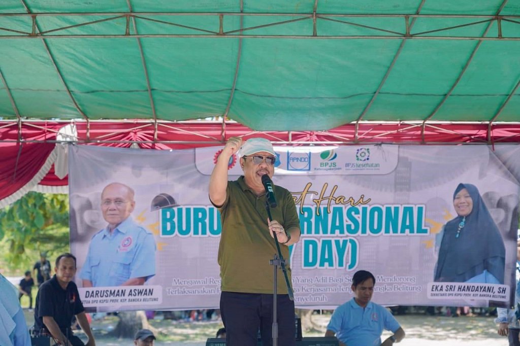 Wali Kota Pangkalpinang Prof. Saparudin menyebutkan Pemkot Pangkalpinang Dorong Hak Pekerja Terpenuhi Lewat Program Jaminan Sosial. (Foto: doc. Humas Diskominfo Pkp)